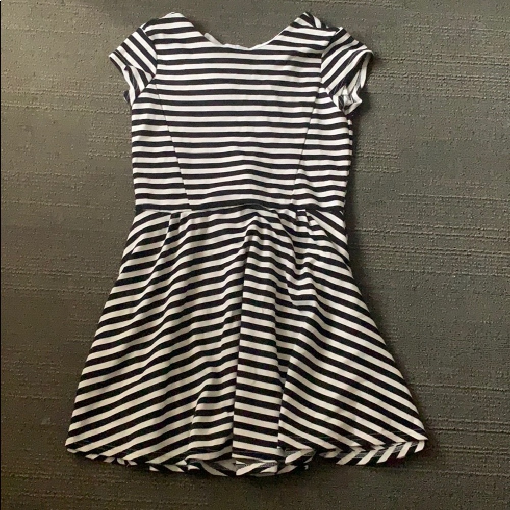 Black and white striped dress